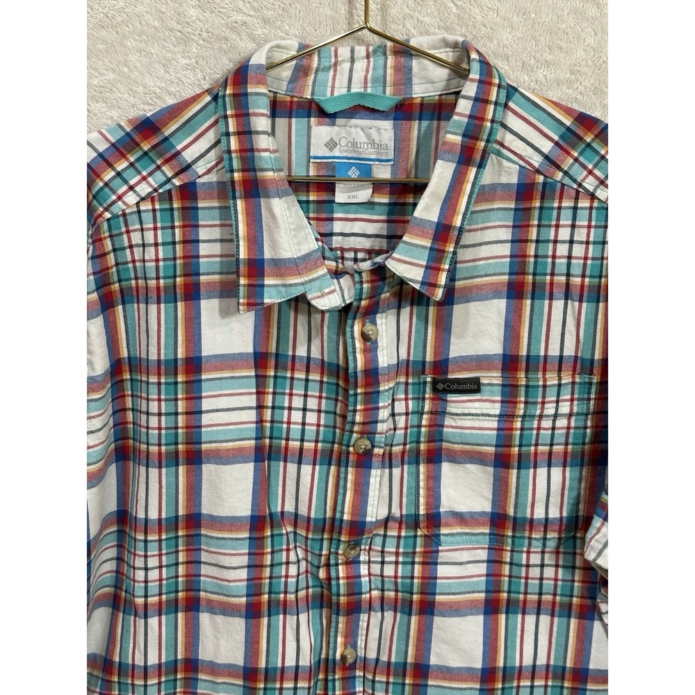 Columbia Shirt Mens XXL Plaid Long Sleeve Regular Fit Casual Button Up